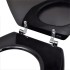 Asiento de inodoro con tapas 2 uds MDF