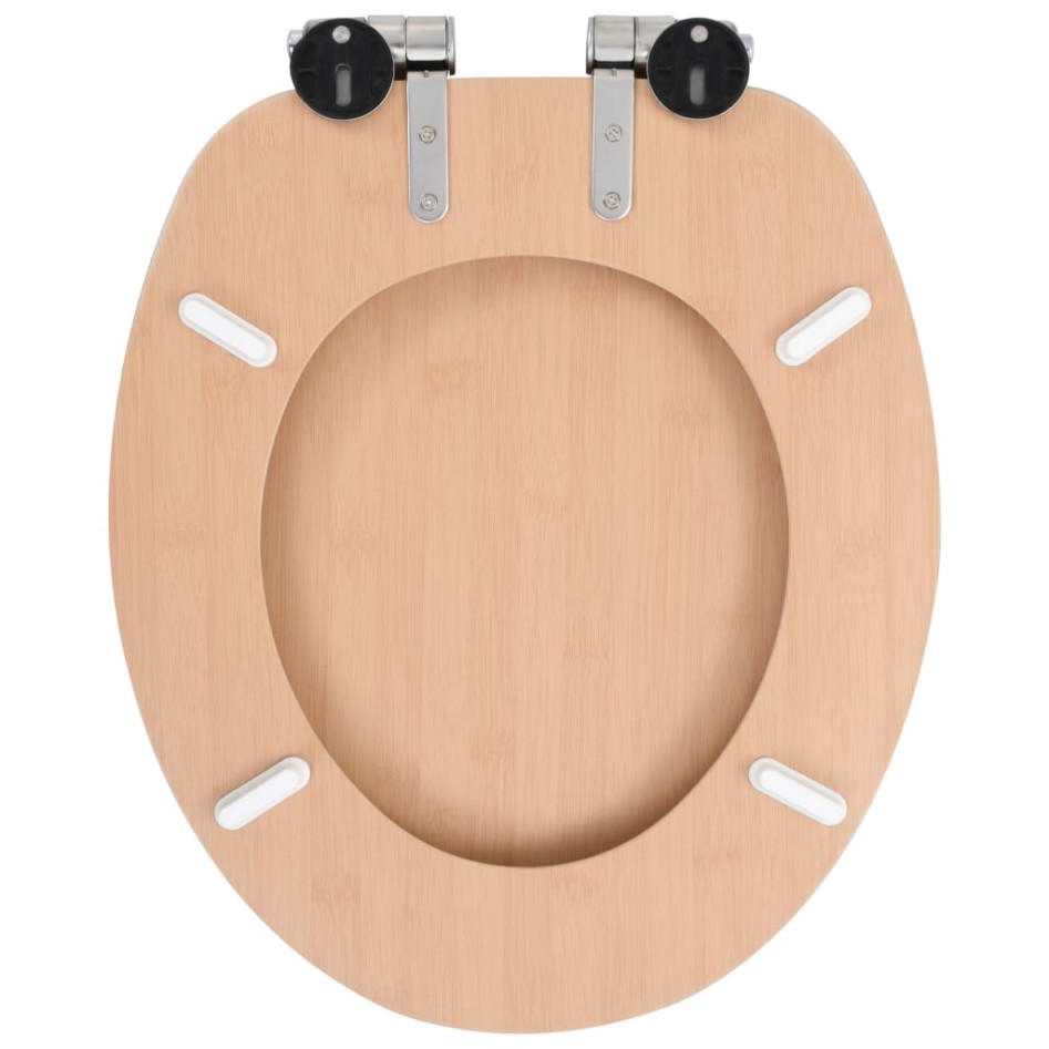 Asiento inodoro WC 2 uds tapa de cierre suave MDF diseño