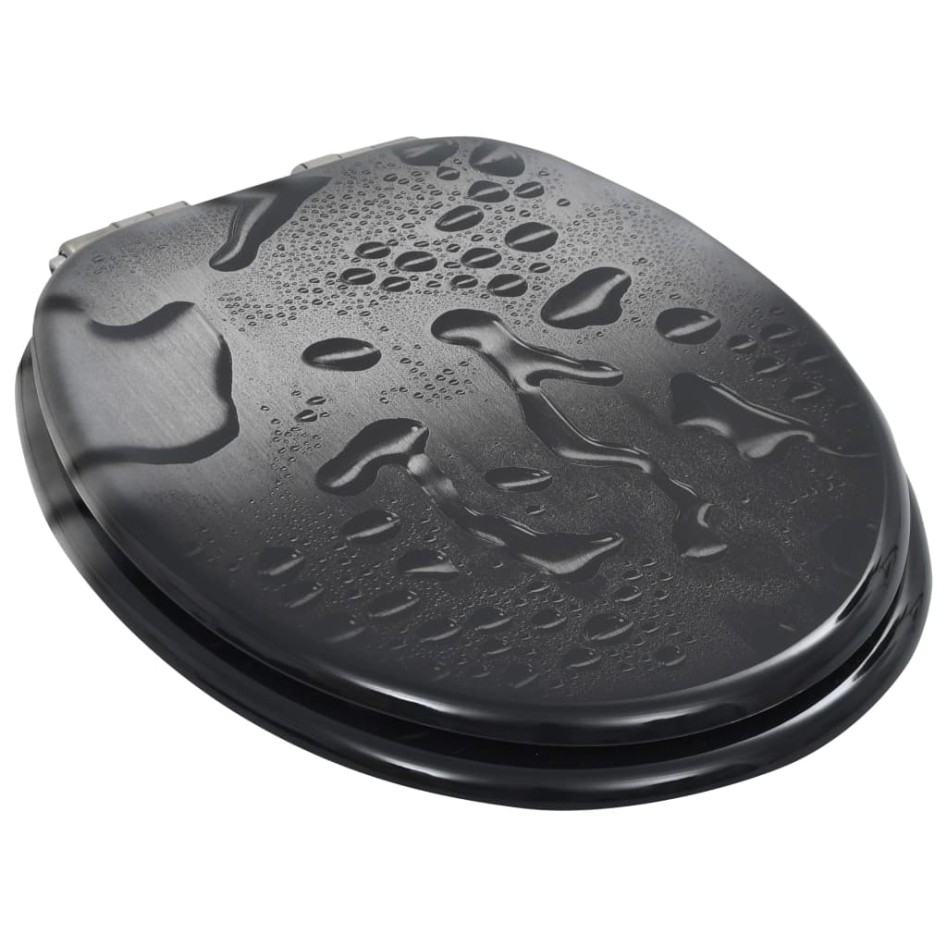 Asiento inodoro WC 2 uds tapa cierre suave MDF diseño gota