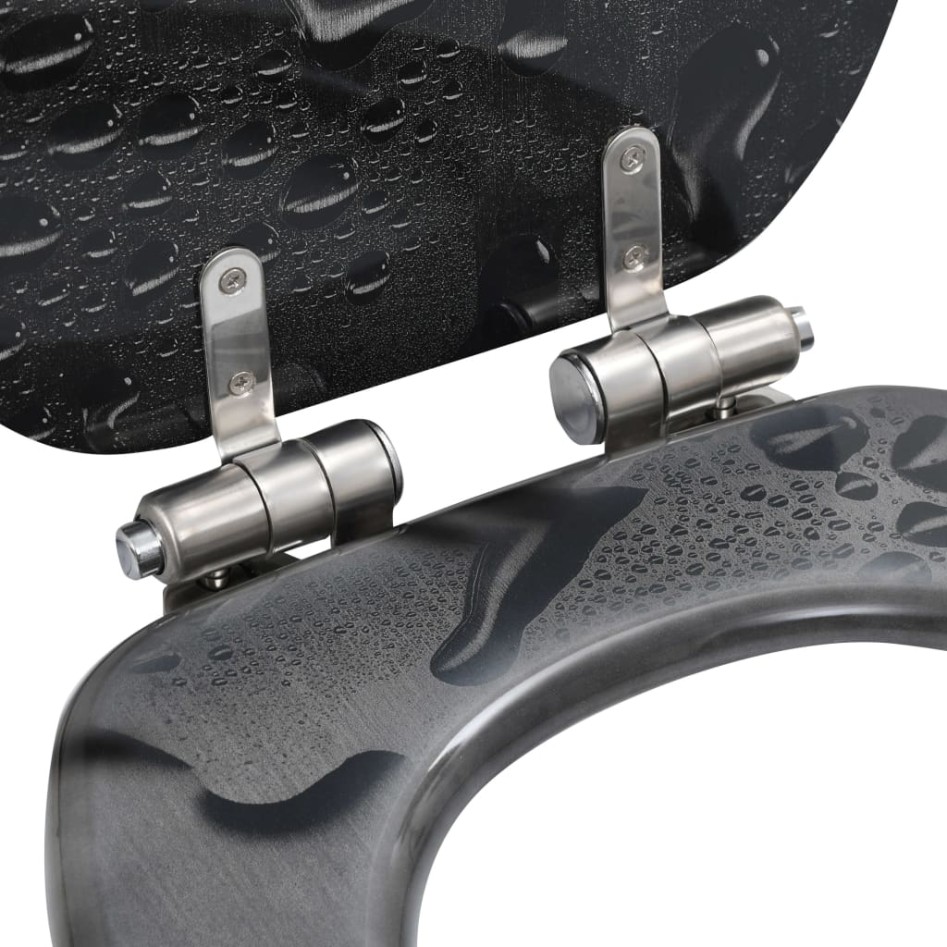 Asiento inodoro WC 2 uds tapa cierre suave MDF diseño gota