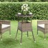 Mesa de jardín vidrio templado y ratán sintético gris Ø60x75