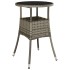 Mesa de jardín vidrio templado y ratán sintético gris Ø60x75