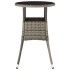 Mesa de jardín vidrio templado y ratán sintético gris Ø60x75