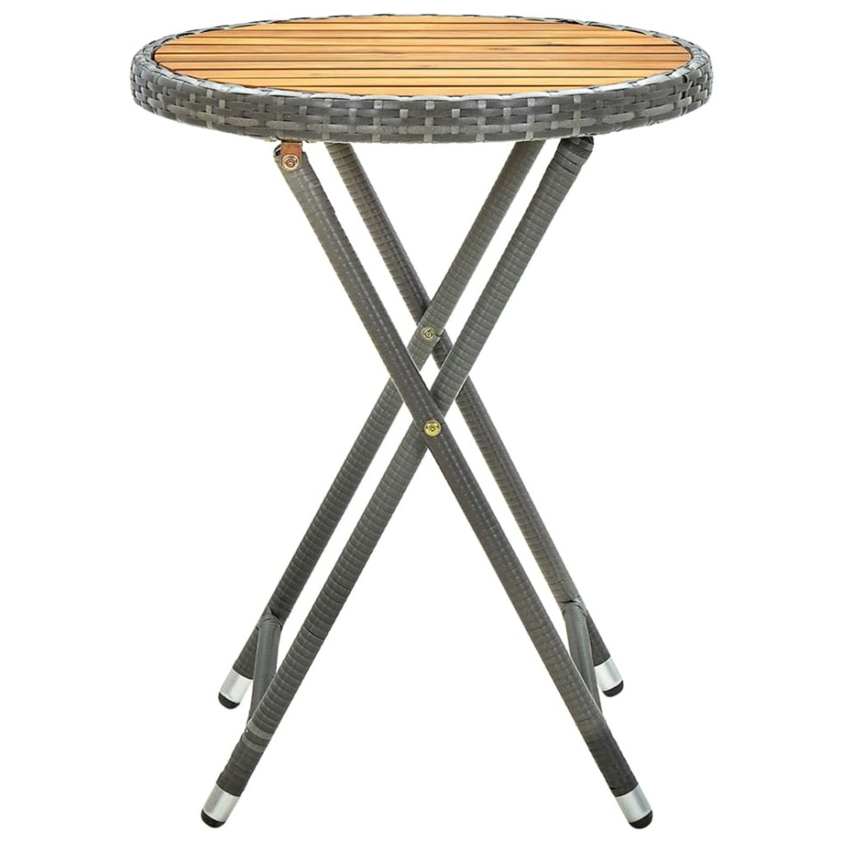 Mesa de centro ratán sintético y madera maciza de acacia 60