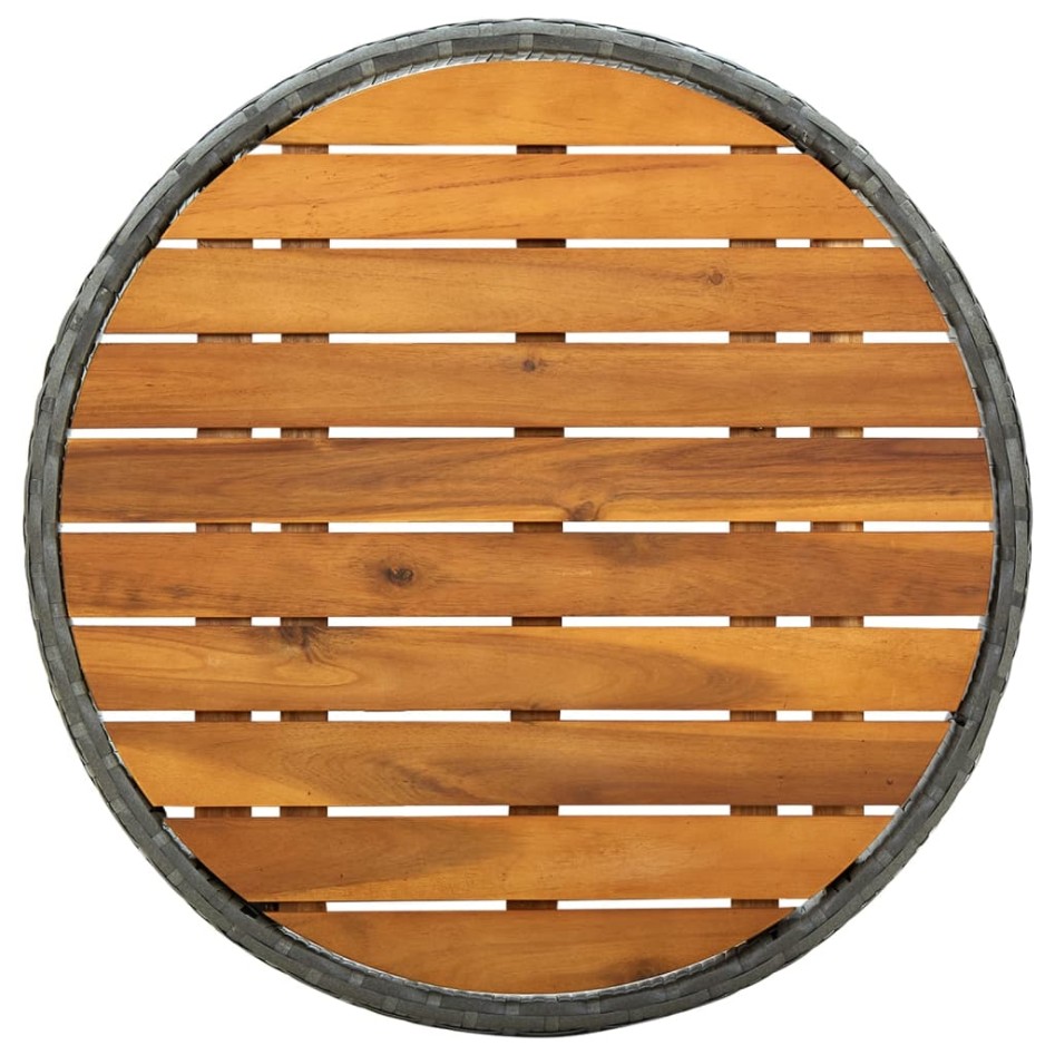 Mesa de centro ratán sintético y madera maciza de acacia 60