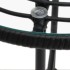 Mesa de comedor de vidrio templado y acero negro 80