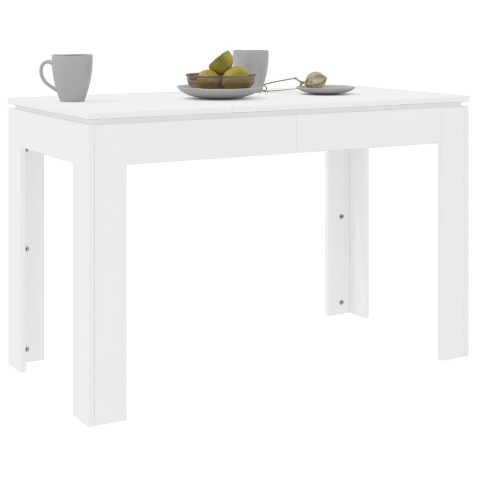 Mesa de comedor de madera contrachapada blanco 120x60x76