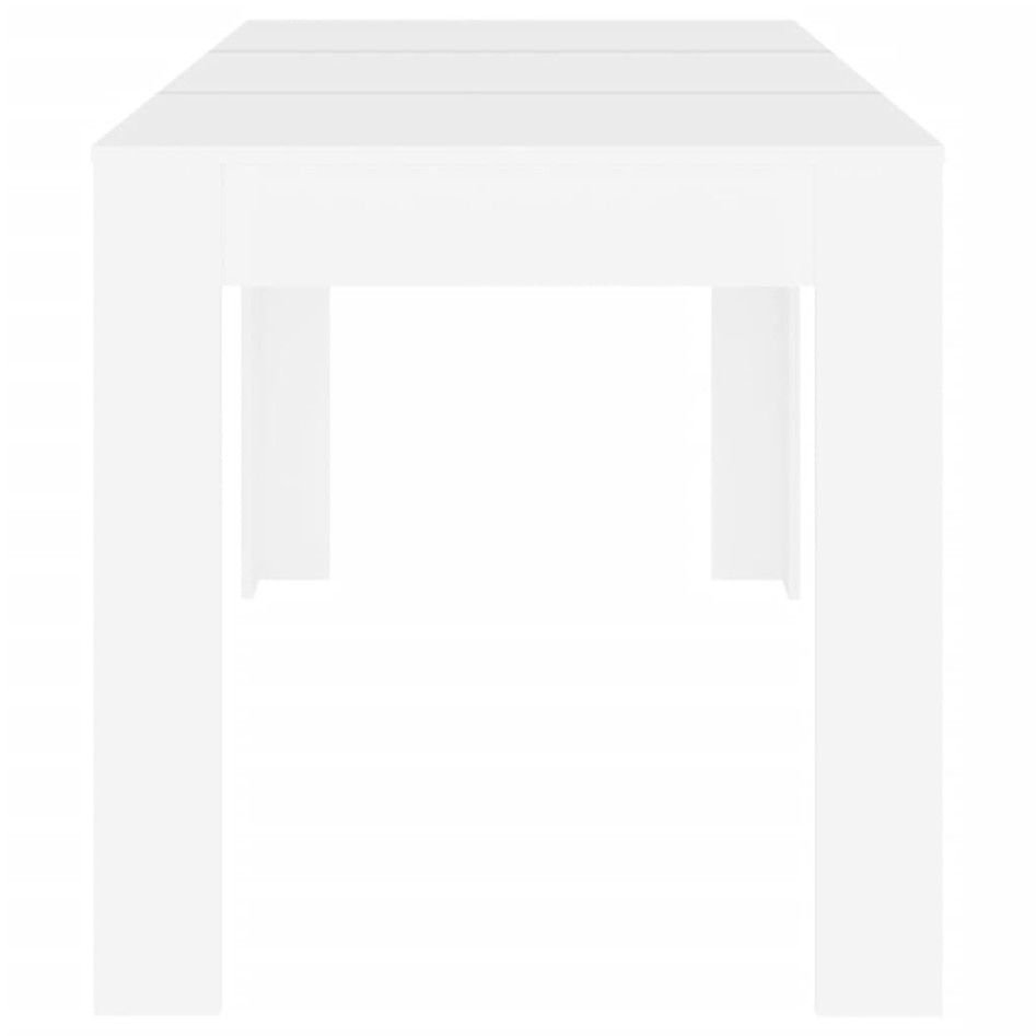 Mesa de comedor de madera contrachapada blanco 140x74,5x76