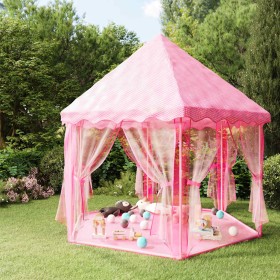 Carpa de juegos de princesa con 250 bolas rosa 133x140