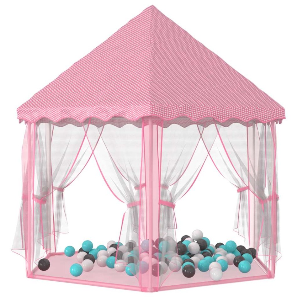 Carpa de juegos de princesa con 250 bolas rosa 133x140
