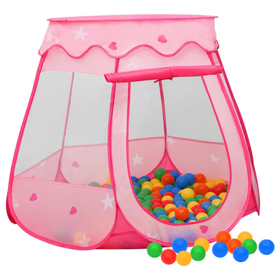 Tienda de juegos para niños con 250 bolas rosa 102x102x82