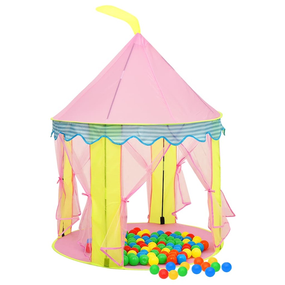 Tienda de juegos para niños con 250 bolas rosa 100x100x127