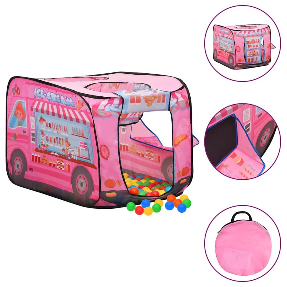 Tienda de juegos para niños con 250 bolas rosa 70x112x70