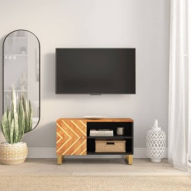 Mueble de TV madera de mango marrón negro 80x31,5x46