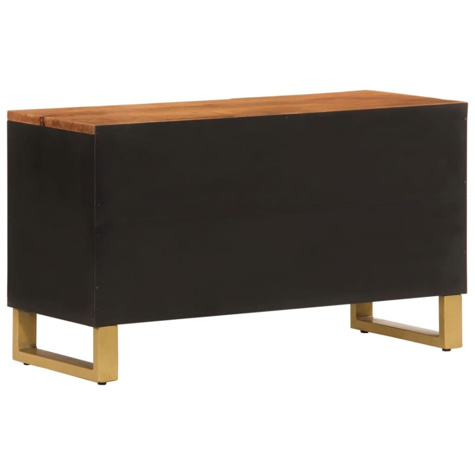Mueble de TV madera de mango marrón negro 80x31,5x46