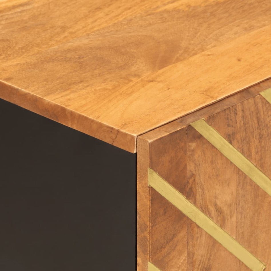 Mueble de TV madera de mango marrón negro 80x31,5x46