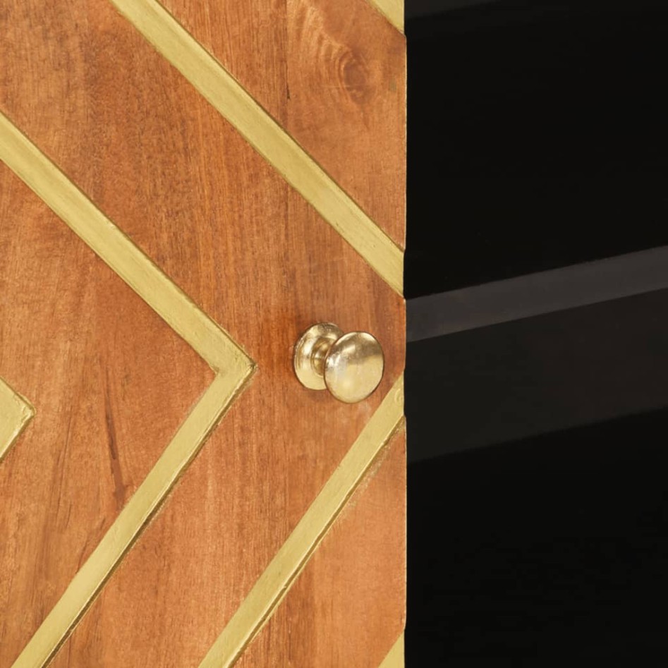 Mueble de TV madera de mango marrón negro 80x31,5x46