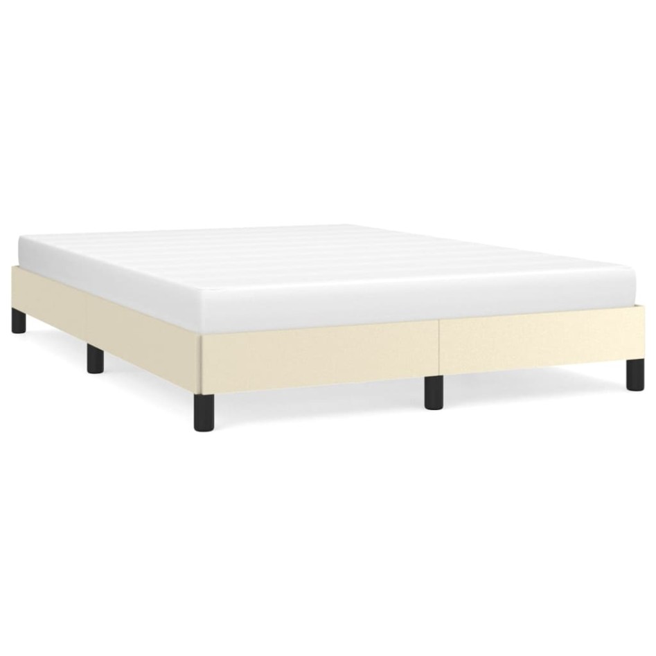 Estructura de cama sin colchón cuero sintético crema 140x200