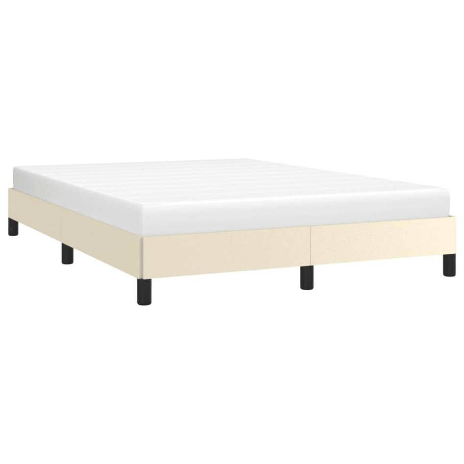 Estructura de cama sin colchón cuero sintético crema 140x200