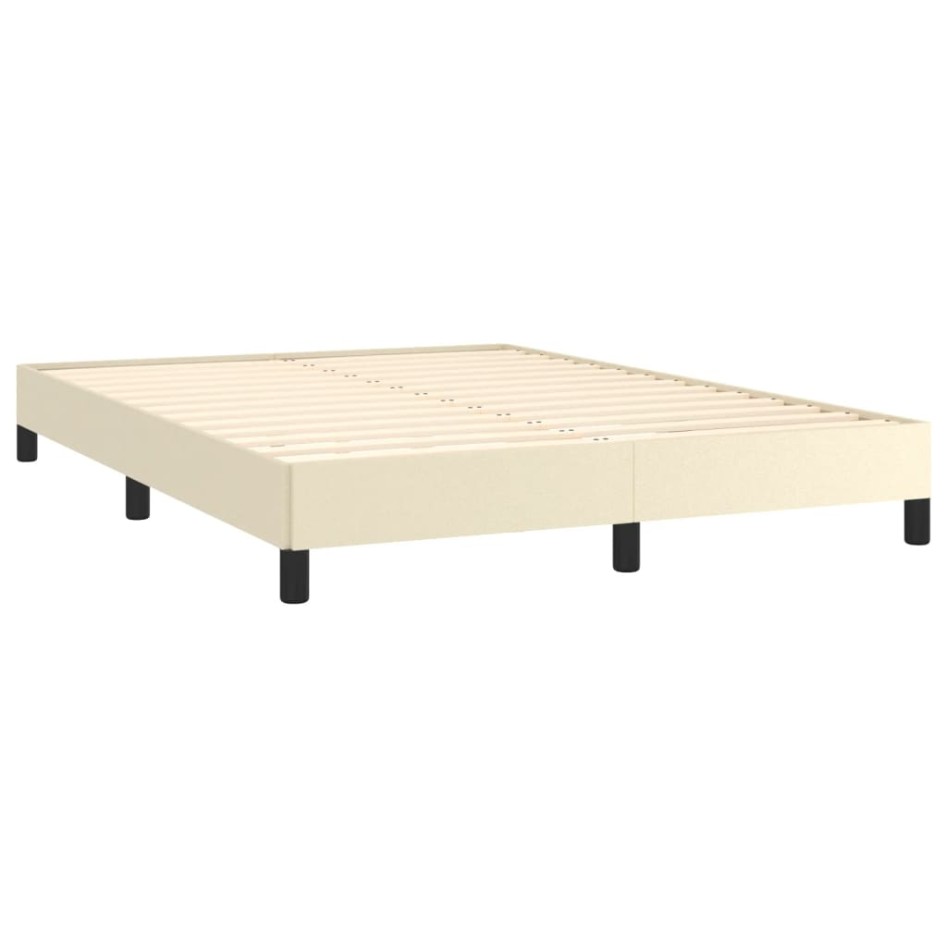 Estructura de cama sin colchón cuero sintético crema 140x200