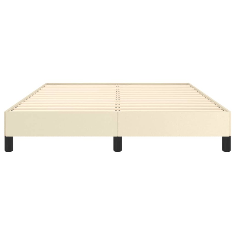 Estructura de cama sin colchón cuero sintético crema 140x200