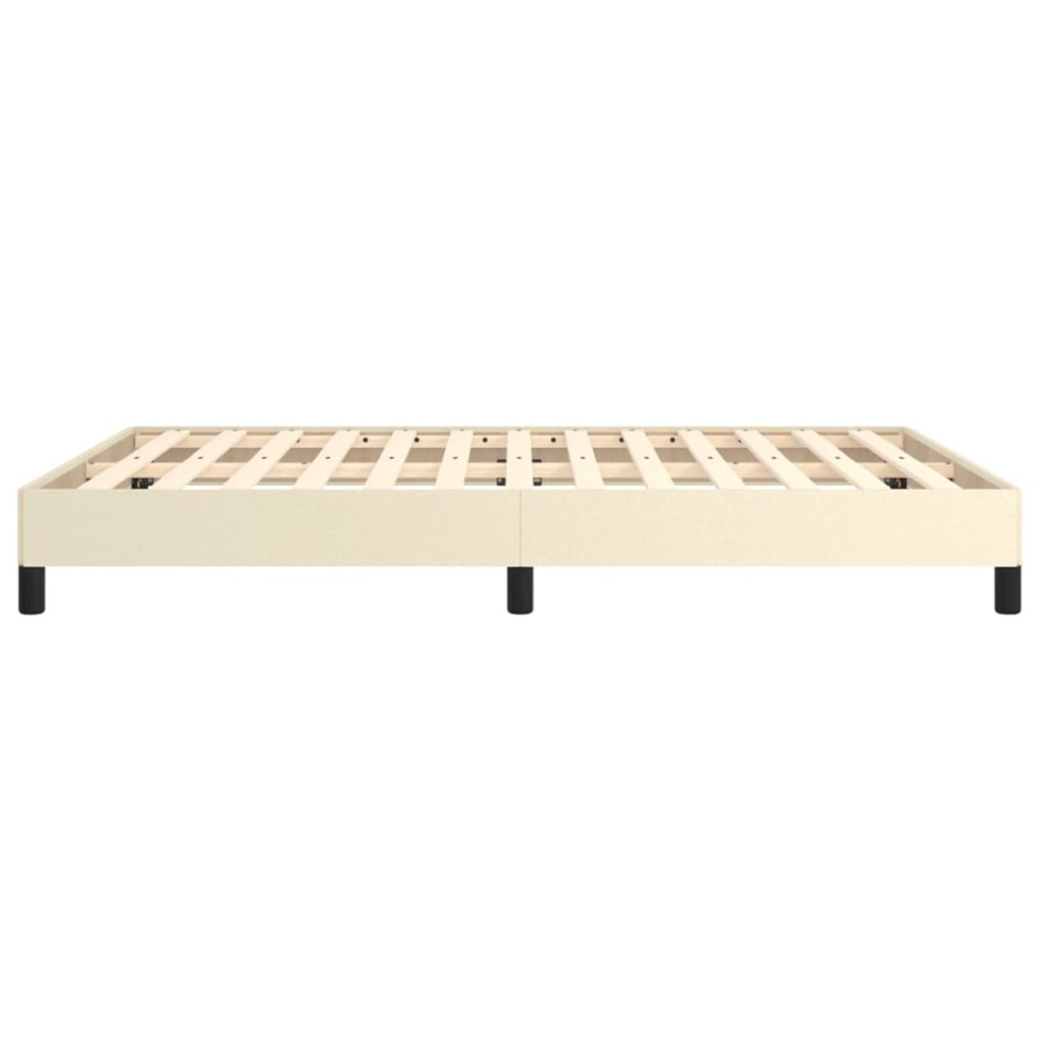 Estructura de cama sin colchón cuero sintético crema 140x200