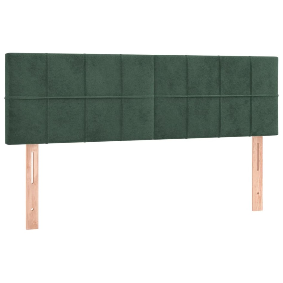 Cabeceros 2 unidades terciopelo verde oscuro 72x5x78/88