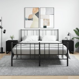 Mesitas de noche 2 uds madera de ingeniería negro 40x40x50