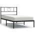 Estructura cama sin colchón con cabecero metal negro 80x200