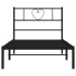 Estructura cama sin colchón con cabecero metal negro 80x200