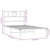 Estructura cama sin colchón con cabecero metal negro 80x200