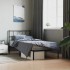 Estructura cama sin colchón con cabecero metal negro 90x200
