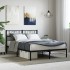 Estructura cama sin colchón con cabecero metal negro 120x200