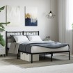 Estructura cama sin colchón con cabecero metal negro 120x200 cm