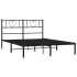 Estructura cama sin colchón con cabecero metal negro 120x200