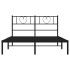Estructura cama sin colchón con cabecero metal negro 120x200