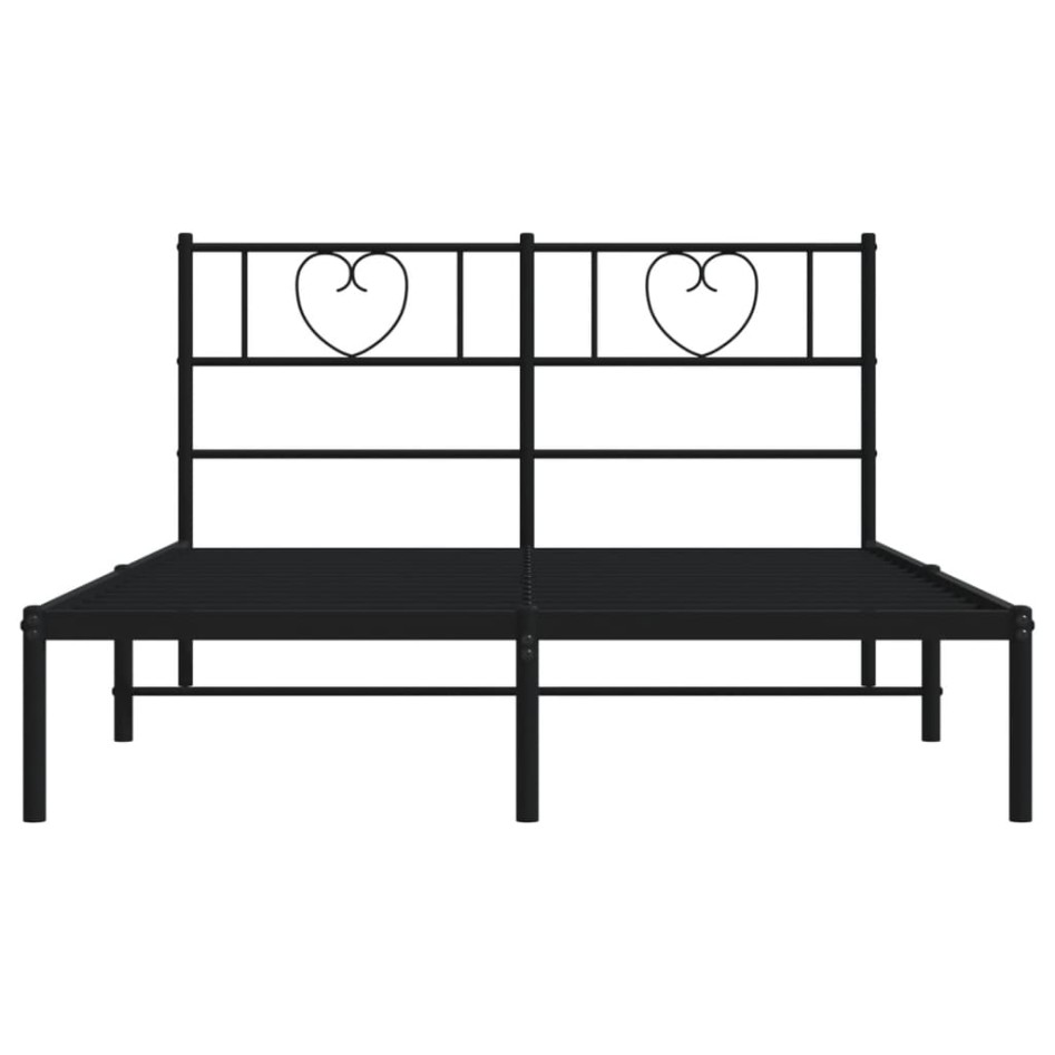 Estructura cama sin colchón con cabecero metal negro 120x200