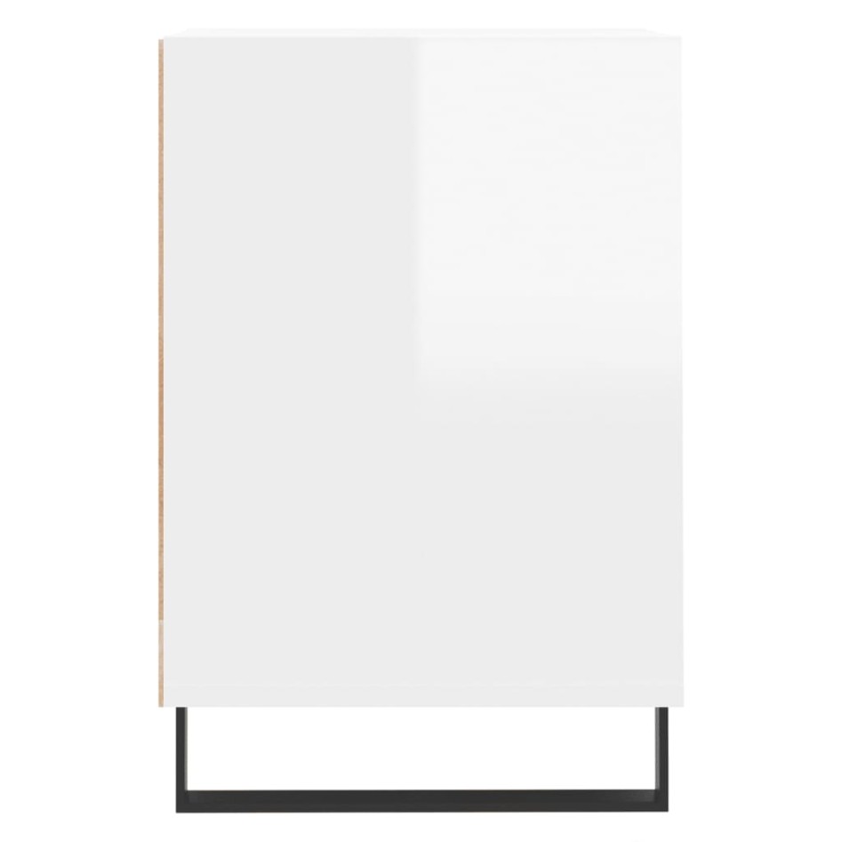 Mueble para TV madera contrachapada blanco brillo 160x35x55
