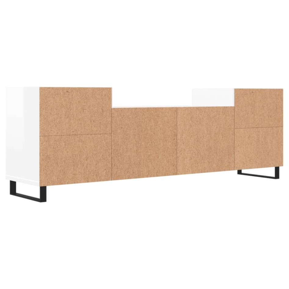 Mueble para TV madera contrachapada blanco brillo 160x35x55