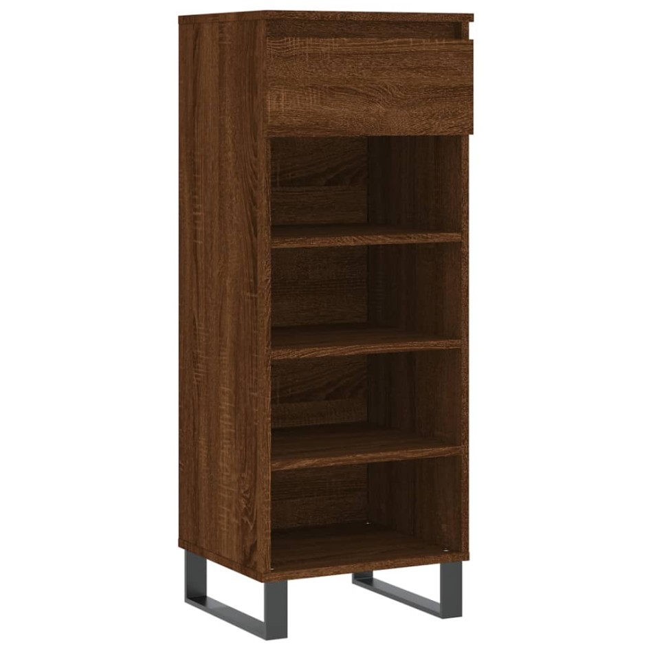 Mueble zapatero madera contrachapada roble marrón 40x36x105