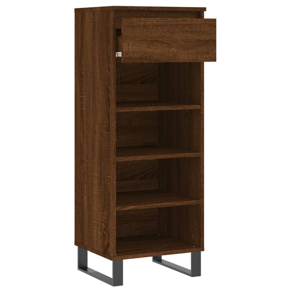 Mueble zapatero madera contrachapada roble marrón 40x36x105