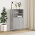 Aparador alto de madera contrachapada gris Sonoma 60x36x110