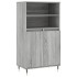 Aparador alto de madera contrachapada gris Sonoma 60x36x110