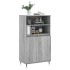 Aparador alto de madera contrachapada gris Sonoma 60x36x110