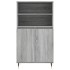 Aparador alto de madera contrachapada gris Sonoma 60x36x110