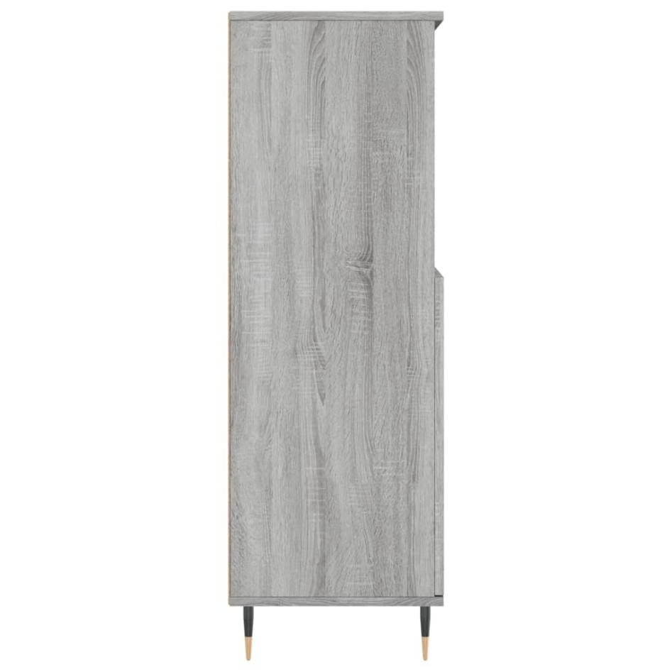 Aparador alto de madera contrachapada gris Sonoma 60x36x110