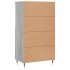 Aparador alto de madera contrachapada gris Sonoma 60x36x110