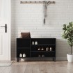 Mueble zapatero madera contrachapada negro 102x36x60 cm