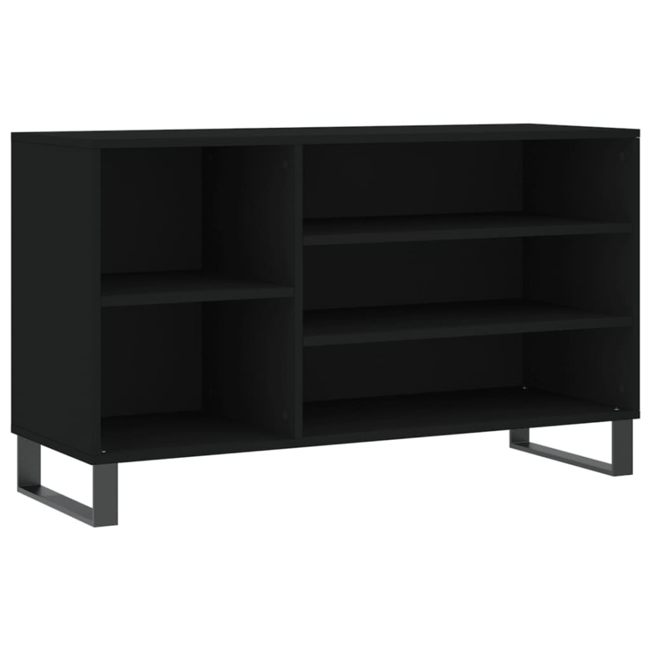 Mueble zapatero madera contrachapada negro 102x36x60