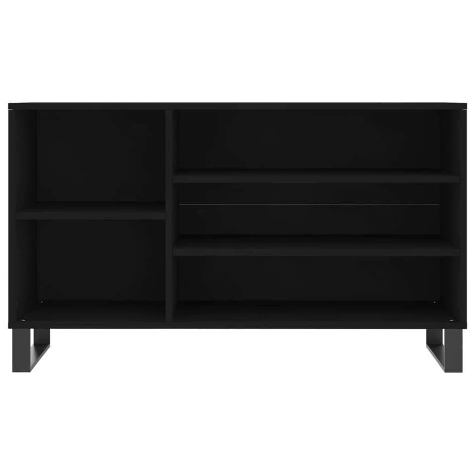 Mueble zapatero madera contrachapada negro 102x36x60